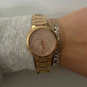 Michael Kors Rose Gold Tone Heart Dial Women's Watch